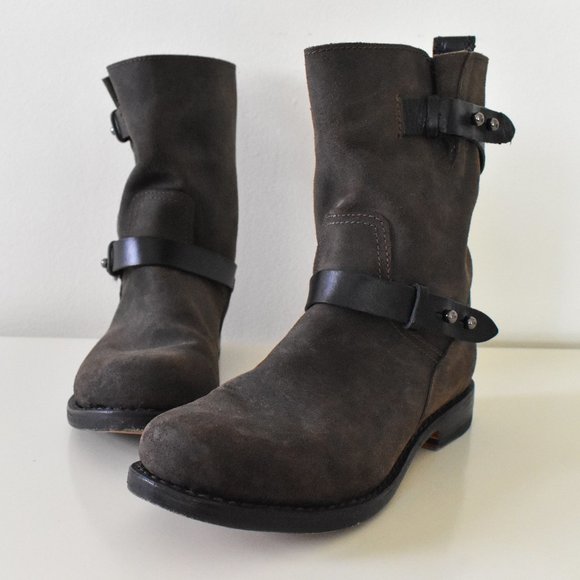 rag & bone Shoes - Rag & Bone Waxed Calfskin Moto Biker Boots